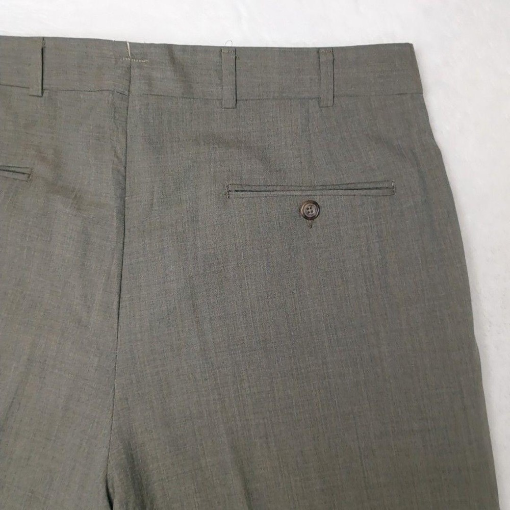 Brooks Brothers Pants Men 33x30 Gray Pleated Wool Straight Dress Suit Slacks USA - Picture 5 of 14